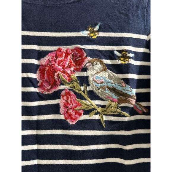 🔴Joules Navy white stripe bird shirt size US‎ 6 - Picture 2 of 6